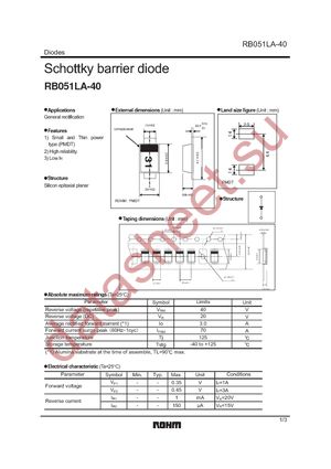 RB051LA-40TR datasheet  